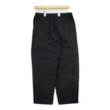 RINEN フランネル ワンタックラクパンツ 製品洗い コットン イージーワイド パンツ ブラック レディース リネン【中古】5-1204T∞