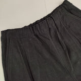 RINEN フランネル ワンタックラクパンツ 製品洗い コットン イージーワイド パンツ ブラック レディース リネン【中古】5-1204T∞