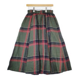 TUTIE 0623WT-57071 リネンツイル起毛タータンチェックスカート 定価19800円 ギャザー ロングスカート グリーン レッド レディース ツチエ【中古】5-1111T△