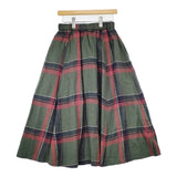 TUTIE 0623WT-57071 リネンツイル起毛タータンチェックスカート 定価19800円 ギャザー ロングスカート グリーン レッド レディース ツチエ【中古】5-1111T△