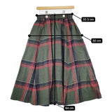 TUTIE 0623WT-57071 リネンツイル起毛タータンチェックスカート 定価19800円 ギャザー ロングスカート グリーン レッド レディース ツチエ【中古】5-1111T△