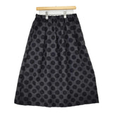 NATURAL LAUNDRY ドットジャガードタックドロースカート 7245C-014 ギャザー ウール混 ロングスカート チャコールグレー ブラック レディース ナチュラルランドリー【中古】5-1111T△