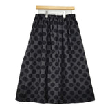 NATURAL LAUNDRY ドットジャガードタックドロースカート 7245C-014 ギャザー ウール混 ロングスカート チャコールグレー ブラック レディース ナチュラルランドリー【中古】5-1111T△