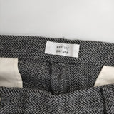 atelier naruse na-05040 ヘリンボーン センタープレス テーパード 日本製 ウール混 パンツ グレー レディース アトリエナルセ【中古】5-1111T△