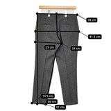 atelier naruse na-05040 ヘリンボーン センタープレス テーパード 日本製 ウール混 パンツ グレー レディース アトリエナルセ【中古】5-1111T△