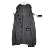 atelier naruse na-03057 ウール ギャザー リネンタック プリーテッドブザム ワンピース グレー ホワイト レディース アトリエナルセ【中古】5-1111T△