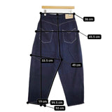 mina perhonen always テーパードデニム ワンウォッシュ 定価35200円 dn4537B コットンリネン デニムパンツ ネイビー レディース ミナペルホネン【中古】6-0202G∞