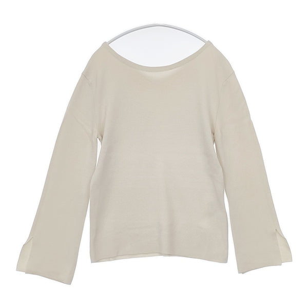 DES PRES 22-02-01-02006 ミラノリブ ボートネックプルオーバー 定価28600円 セーター ニット アイボリー レディース デプレ【中古】5-1111T△