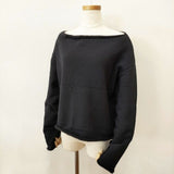 Toujours ボートネック コットンカシミヤスウェットプルオーバー 裏糸カシミヤ スウェット ネイビー レディース トゥジュー【中古】5-1204T∞