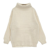 BARENA ウールアクリル イタリア製 17080450006430 タートルネック セーター ニット ホワイト レディース バレナ【中古】5-1123T♪