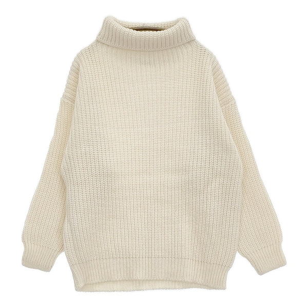 BARENA ウールアクリル イタリア製 17080450006430 タートルネック セーター ニット ホワイト レディース バレナ【中古】5-1123T♪