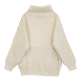 BARENA ウールアクリル イタリア製 17080450006430 タートルネック セーター ニット ホワイト レディース バレナ【中古】5-1123T♪