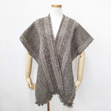 john branigan ウールアルパカ アイルランド製 ポンチョ型 ショール マフラー ベージュ ブラウン レディース ジョンブラニガン【中古】5-1128T◎