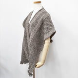 john branigan ウールアルパカ アイルランド製 ポンチョ型 ショール マフラー ベージュ ブラウン レディース ジョンブラニガン【中古】5-1128T◎