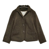 Gauze# (g) Basic Line ウール スタンドカラー テーラードジャケット カーキ レディース ガーゼ【中古】5-1123T♪