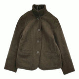 Gauze# (g) Basic Line ウール スタンドカラー テーラードジャケット カーキ レディース ガーゼ【中古】5-1123T♪