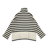 JOURNAL STANDARD LUXE 21080440032030 アゼキョウシュクハイネックプルオーバー ウール 日本製 セーター ニット 21AW オフホワイト ブラック レディース ジャーナルスタンダード ラックス【中古】5-1111T△