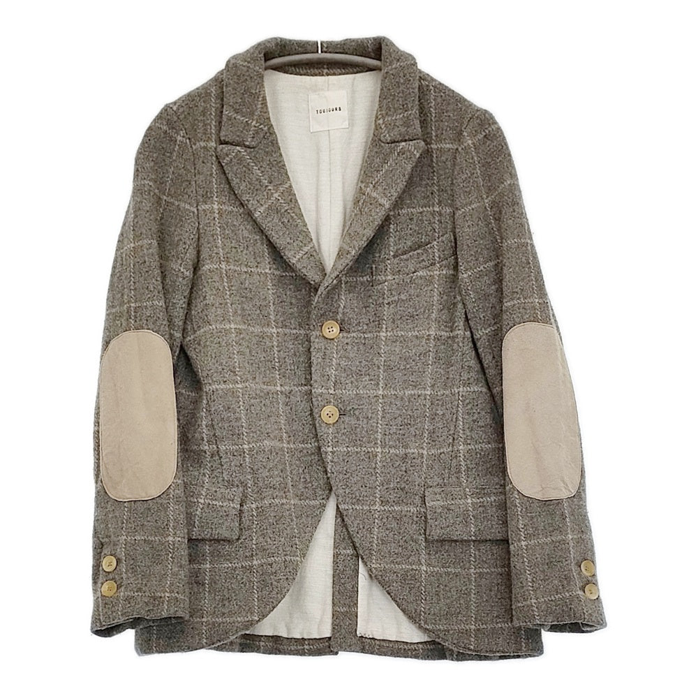 Toujours ウール エルボーパッチ タイトシルエット チェック サイズ1