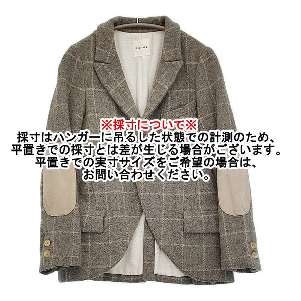 KAPITAL 2way テーラードジャケット ニット エルボーパッチ XS Toujours ウール エルボーパッチ タイトシルエット チェック サイズ1