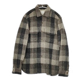 Toujours ウール チェック 日本製 ヘリンボーン 長袖シャツ グレー レディース トゥジュー【中古】5-1111T△