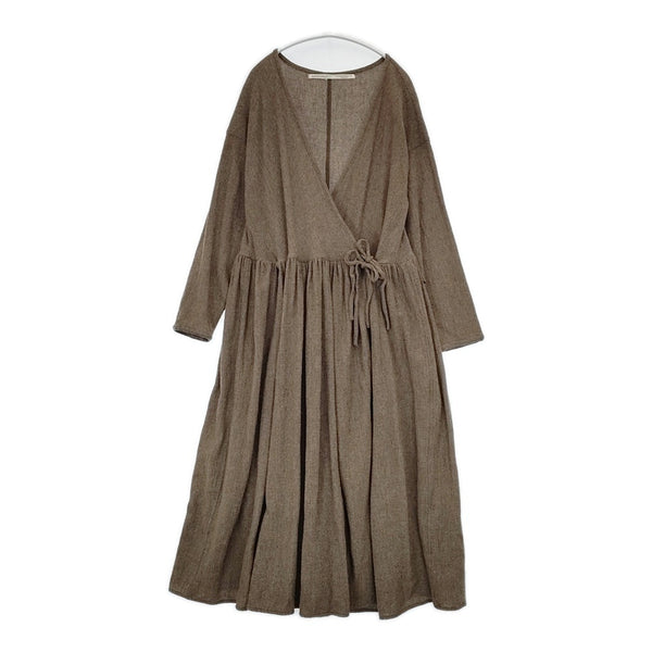 QUARTERLY 13040440904130 ウール カシミヤ混 カシュクール 日本製 ワンピース ブラウン レディース クォータリー【中古】5-1111T△