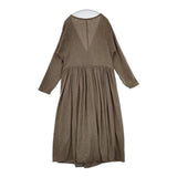 QUARTERLY 13040440904130 ウール カシミヤ混 カシュクール 日本製 ワンピース ブラウン レディース クォータリー【中古】5-1111T△