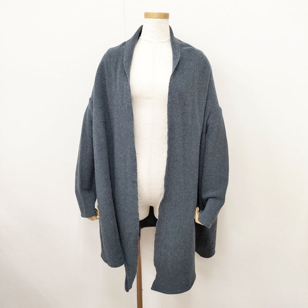 Toujours 羽織り ウール サイズF ジャケット ブルーグレー レディース トゥジュー【中古】5-1125T◎