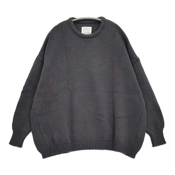 QUARTERLY コットンニット クルーネック セーター ニット ネイビー レディース クォータリー【中古】5-1123T♪