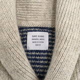 SAVE KHAKI ウールリネンニット ショールカラー サイズM カーディガン ブルー ベージュ レディース セーブカーキ【中古】5-1123T♪