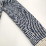 SAVE KHAKI ウールリネンニット ショールカラー サイズM カーディガン ブルー ベージュ レディース セーブカーキ【中古】5-1123T♪