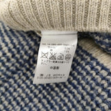 SAVE KHAKI ウールリネンニット ショールカラー サイズM カーディガン ブルー ベージュ レディース セーブカーキ【中古】5-1123T♪