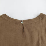 nest Robe 清水みさとさん別注 リネンクルーネックリボンドレス わがままな別注 ワンピース 25AW ブラウン レディース ネストローブ【中古】5-1022S♪