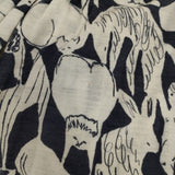 mina perhonen life puzzle スカート ウール 総柄 ya8507 ロングスカート ホワイト ネイビー レディース ミナペルホネン【中古】5-1126T∞