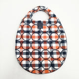 mina perhonen tambourine チェック 刺繍 エッグバッグ コットン トートバッグ ネイビー レッド レディース ミナペルホネン【中古】5-1127G◎