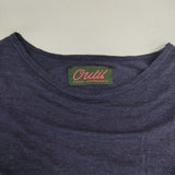 OUTIL リネン バスクシャツ 七分袖 サイズ0 フランス製 Ｔシャツ カットソー ネイビー レディース ウティ【中古】6-0326M∞
