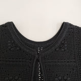 green label relaxing クロシェ2WAYベスト ウォッシャブル 定価9900円 25SS ブラック レディース グリーンレーベルリラクシング【中古】5-1022M♪