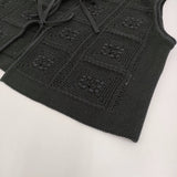 green label relaxing クロシェ2WAYベスト ウォッシャブル 定価9900円 25SS ブラック レディース グリーンレーベルリラクシング【中古】5-1022M♪