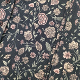 soil 40Sポプリン フラワープリントバンドカラーシャツワンピース 定価25300円 コットン インド製 ワンピース ネイビー系 レディース ソイル【中古】6-0202M∞