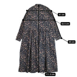 soil 40Sポプリン フラワープリントバンドカラーシャツワンピース 定価25300円 コットン インド製 ワンピース ネイビー系 レディース ソイル【中古】6-0202M∞