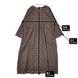 Lulu インド綿 ハンドウッドプリント PUSHPA 中村起久子 総柄 ワンピース ブラウン レディース ルル【中古】6-0326M∞