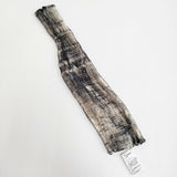 BUNZABURO なみなみ模様の輪スカーフ 絞り加工 定価33000円 シルク100％ ホワイト ブラック ブンザブロウ/片山文三郎商店【中古】5-1022G♪