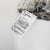 BUNZABURO なみなみ模様の輪スカーフ 絞り加工 定価33000円 シルク100％ ホワイト ブラック ブンザブロウ/片山文三郎商店【中古】5-1022G♪