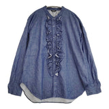 JOURNAL STANDARD L'essage 《SP》フリルデニムシャツ 定価26400円 ブラウス 25AW ブルー レディース ジャーナルスタンダードレサージュ【中古】5-1022M♪