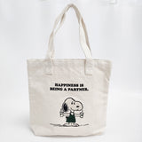 STARBUCKS/PEANUTS 新品 刺繍 スヌーピー SNOOPY キャンバス トートバッグ キナリ レディース スターバックス/ピーナッツ【中古】5-1022G♪