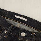 HATSKI ルーズテーパードデニム 15,6oz セルビッジデニム 定価22000円 サイズW0 デニムパンツ ネイビー レディース ハツキ【中古】6-0202G∞