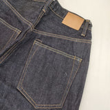 HATSKI ルーズテーパードデニム 15,6oz セルビッジデニム 定価22000円 サイズW0 デニムパンツ ネイビー レディース ハツキ【中古】6-0202G∞