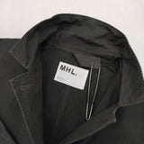 MHL. 595-3125506 WA-SHI COTTON PLAINWEAVE 和紙コットン 定価49500円 ジャケット 23SS チャコールグレー レディース エムエイチエル【中古】6-0124M∞