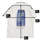 KAPITAL KOUNTRY デニムフロックＴシャツ サイズ4 KOR708SC04 半袖Ｔシャツ カットソー ホワイト メンズ キャピタルカントリー【中古】6-0512S♪