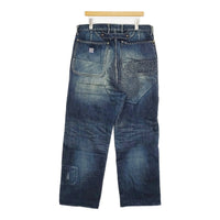 KAPITAL KOUNTRY BORO 刺し子 ダメージ リペア サイズ4/XL デニムパンツ ネイビー メンズ キャピタルカントリー【中古】5-1022G♪ KAPITAL KOUNTRY BORO 刺し子 ダメージ リペア サイズ4/XL デニム