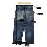 KAPITAL KOUNTRY BORO 刺し子 ダメージ リペア サイズ4/XL デニムパンツ ネイビー メンズ キャピタルカントリー【中古】5-1022G♪